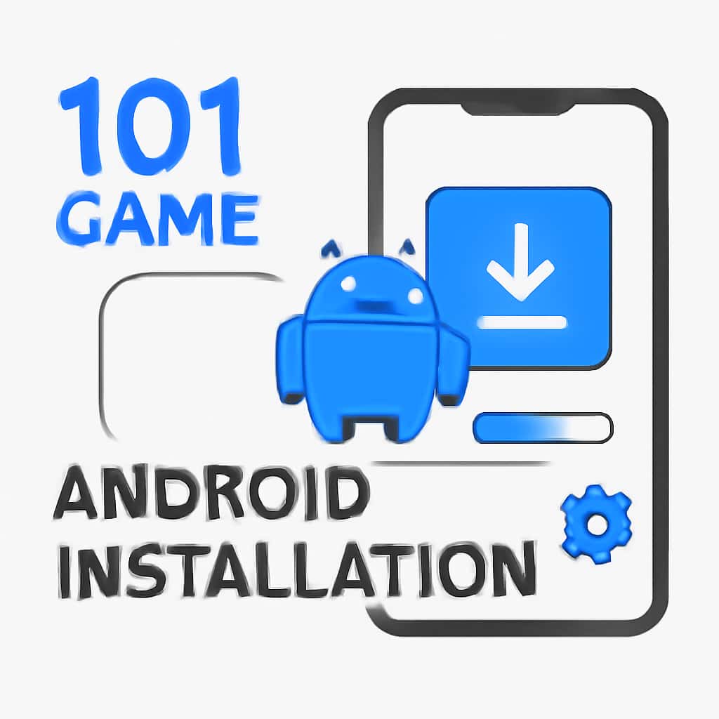 Illustration of the installation steps for 101 Game on Android.