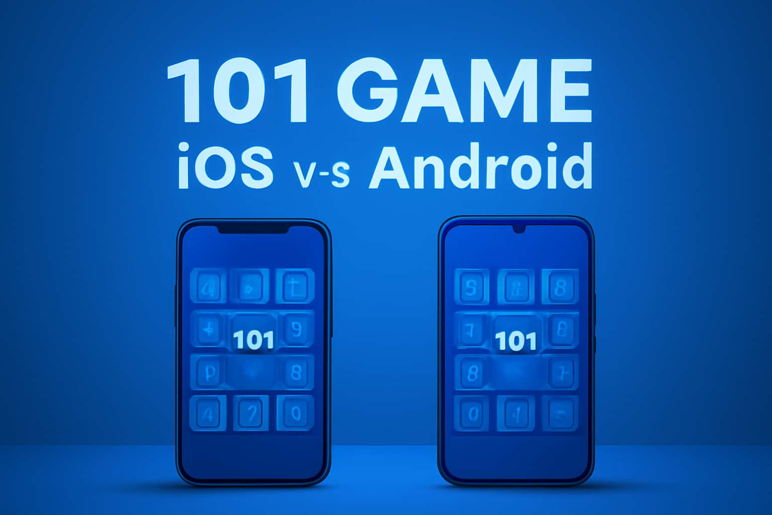 Informational scene comparing 101 Game on iOS and Android.