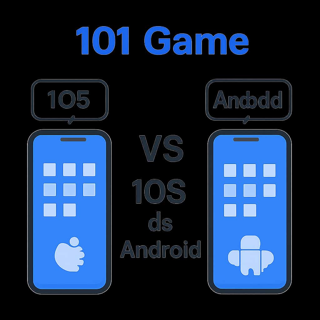 Diagram illustrating differences between 101 Game on iOS and Android.