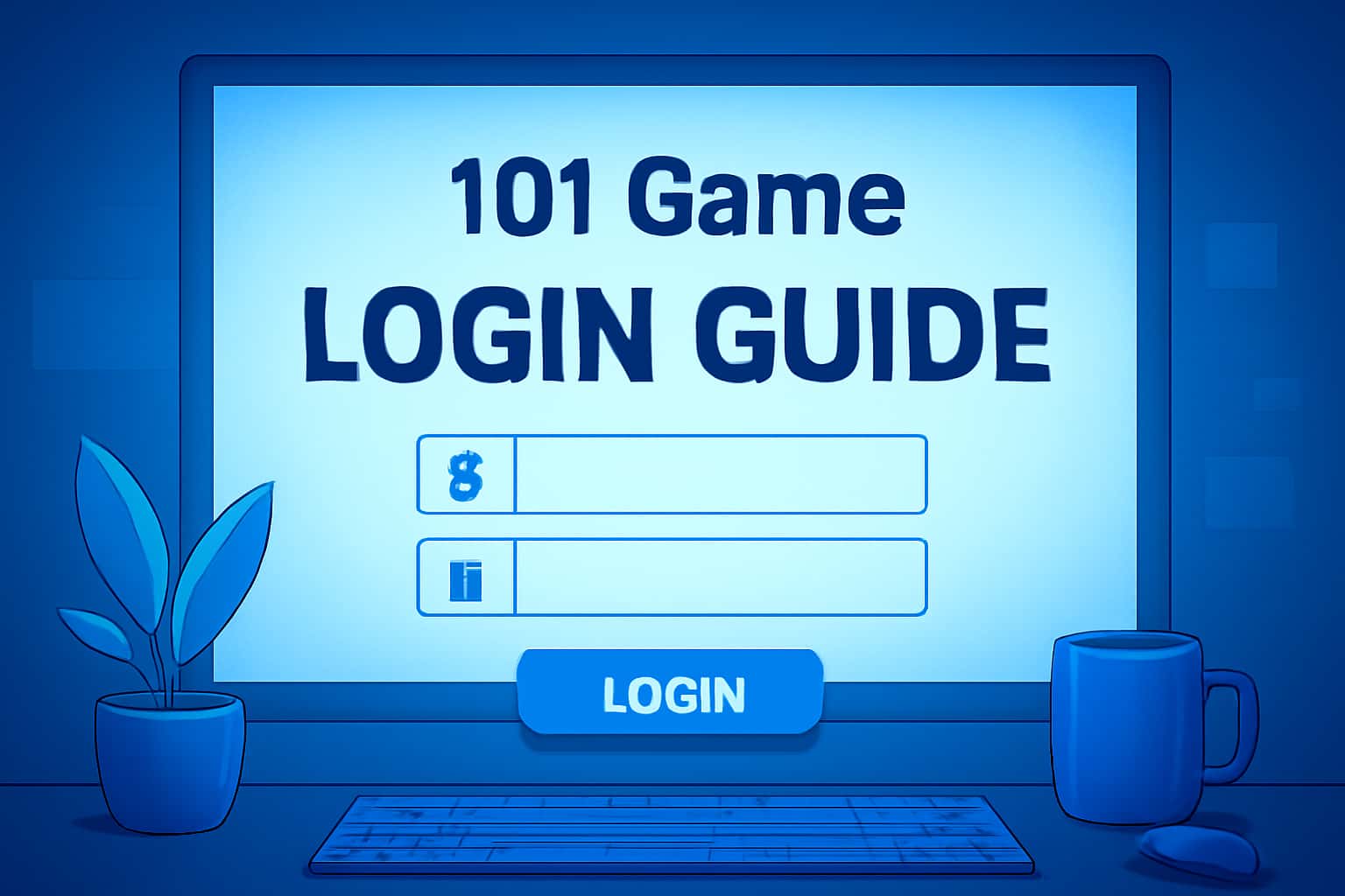 Illustration depicting the 101 Game login process in a futuristic setting.