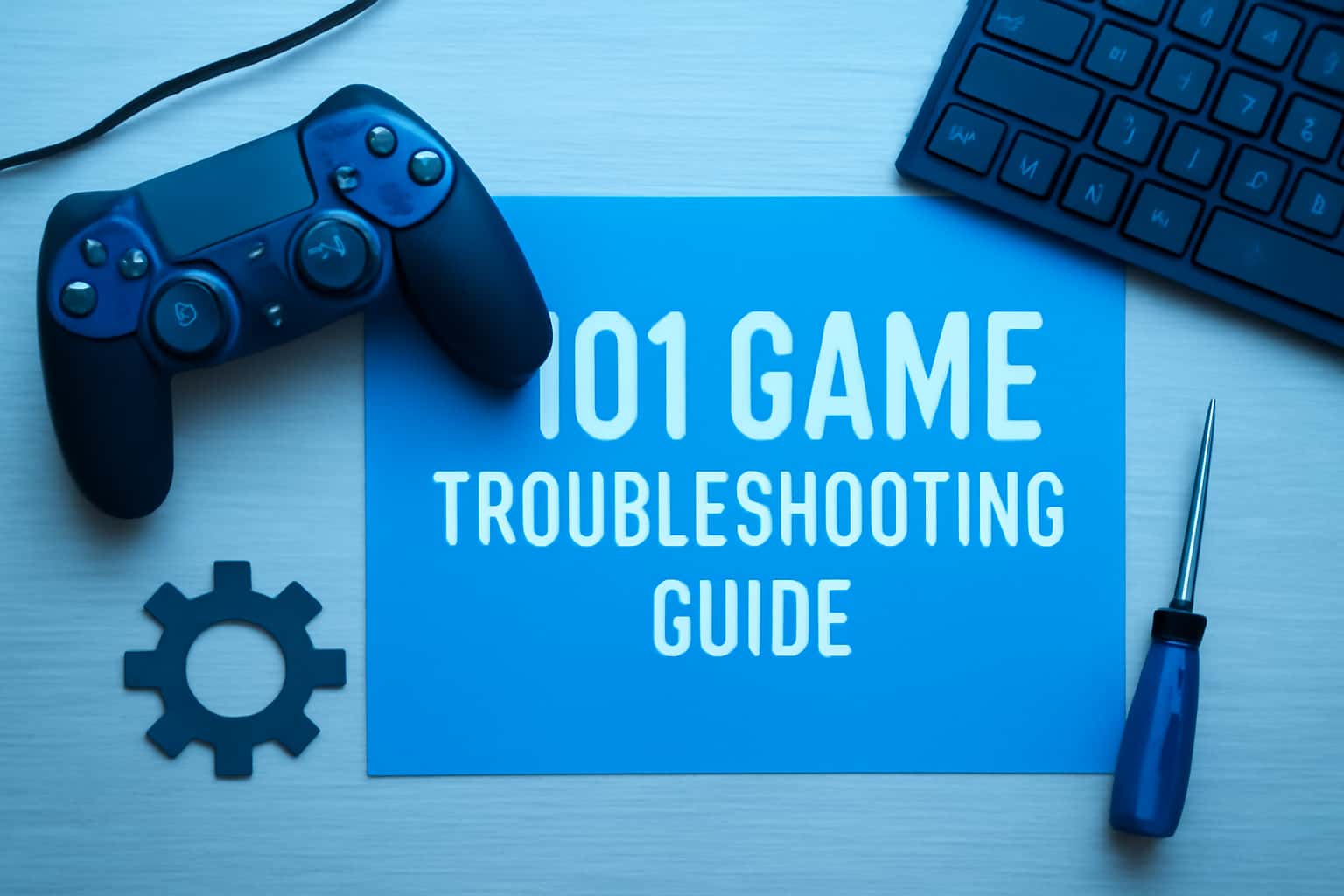 An informative scene showcasing the 101 Game Troubleshooting Guide overview.