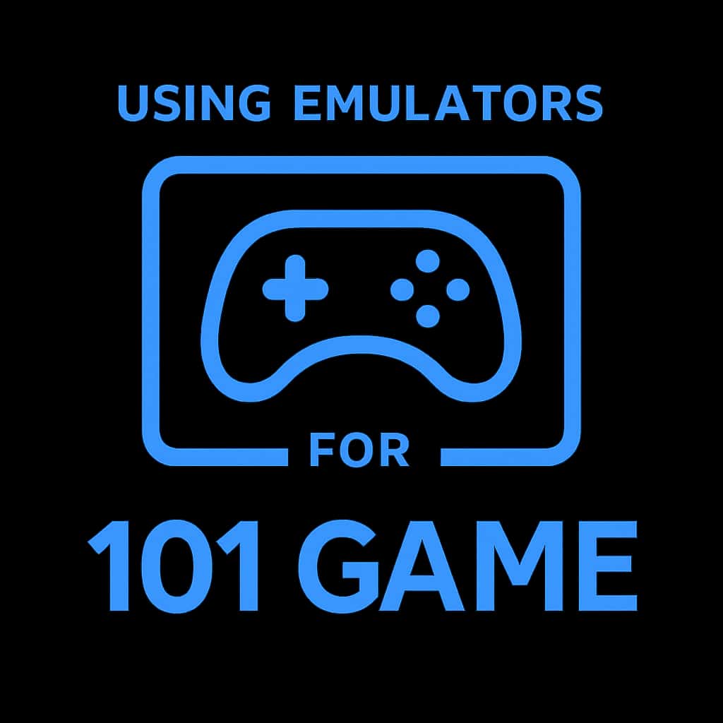 Badge representing guidance for using emulators with 101 Game.