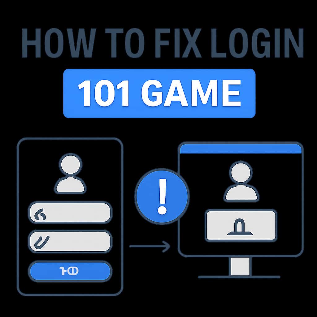 An educational diagram illustrating common login issues with the 101 Game.