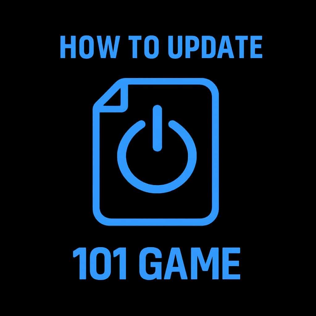 Icon representing How to Update 101 Game with a blue background.