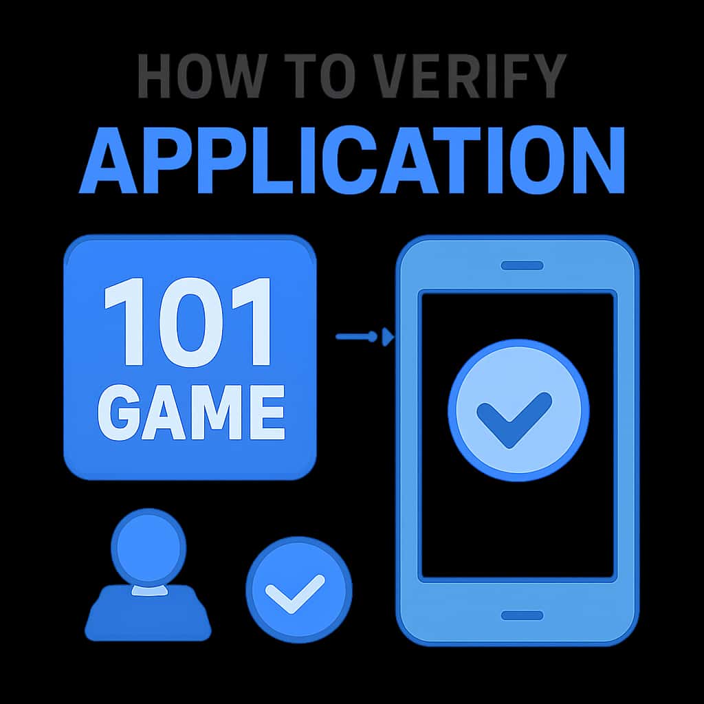 Illustration depicting the steps to verify 101 Game application.