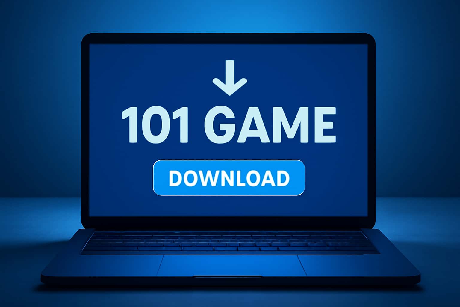 Informational scene about downloading 101 Game with clear text.