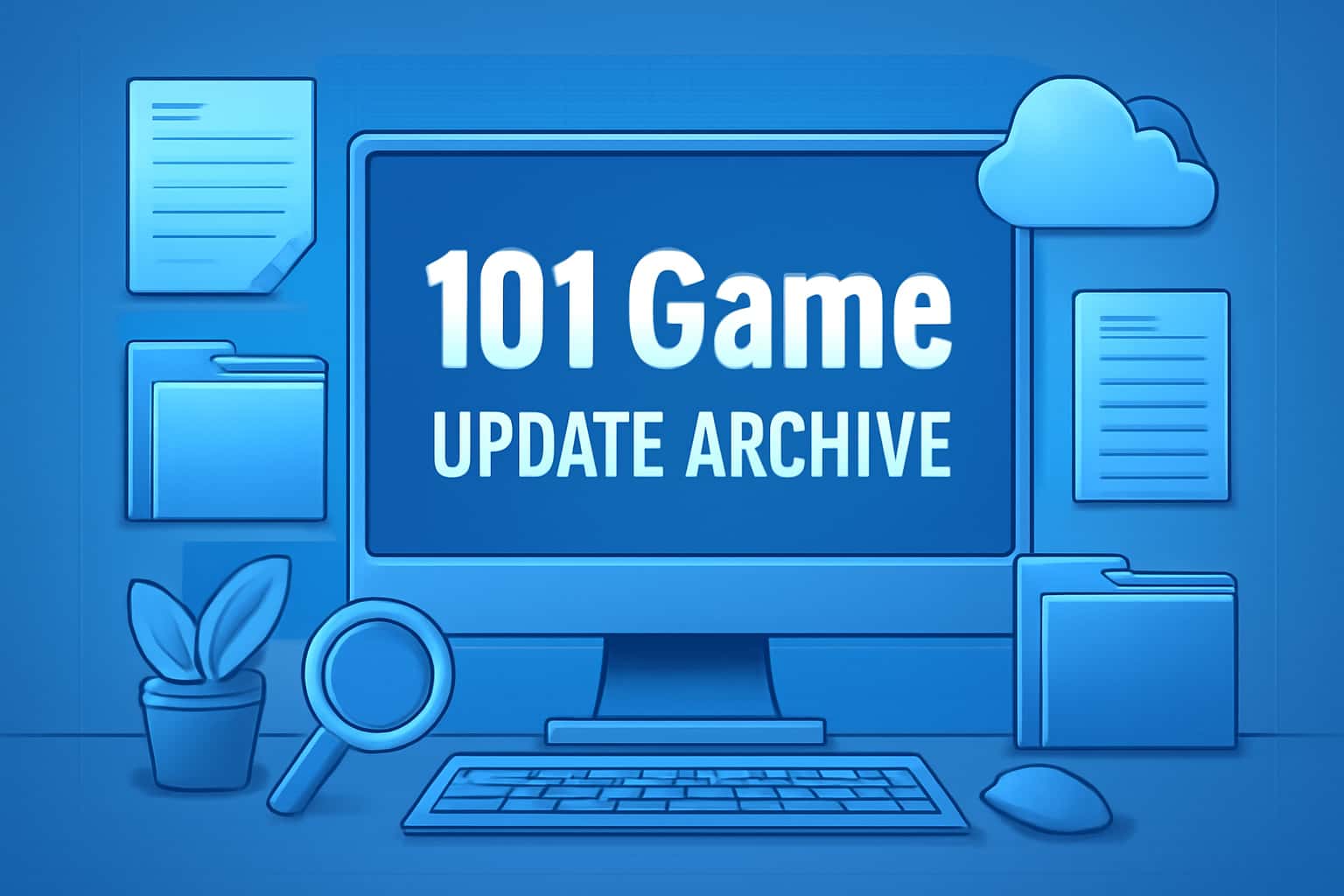 Informational scene depicting the 101 Game Update Archive.